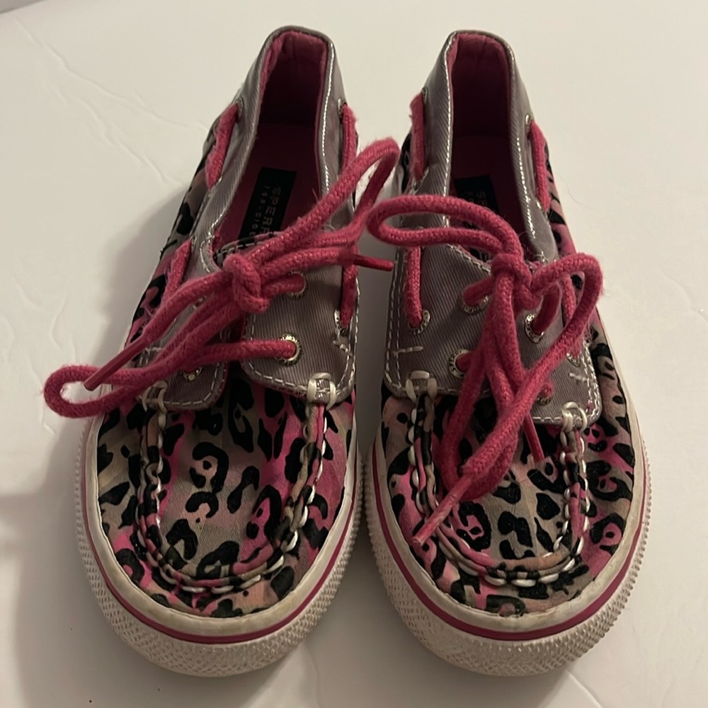 Sperry Top-Sider Bahama Stone Pink Animal Print Shoes Size 10M Youth